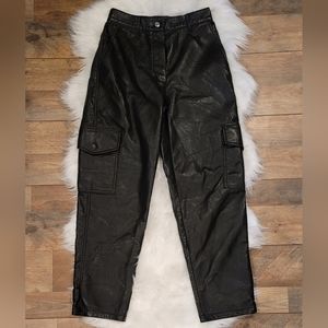 ARITZIA Wilfred Faux Leather Cargo Straight Leg Pants